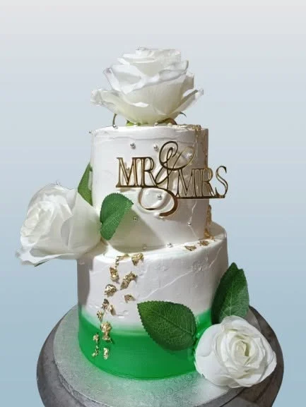 White Rose Wedding Cake