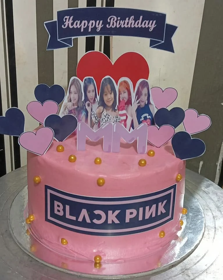 Pink Hearts Celebration Cake