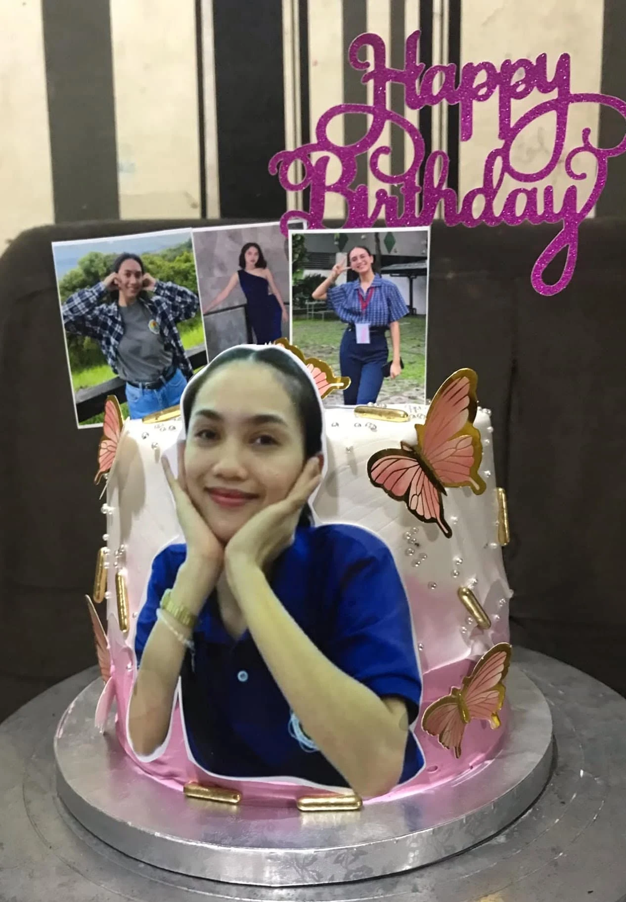 Photo Butterfly Birthday Cake