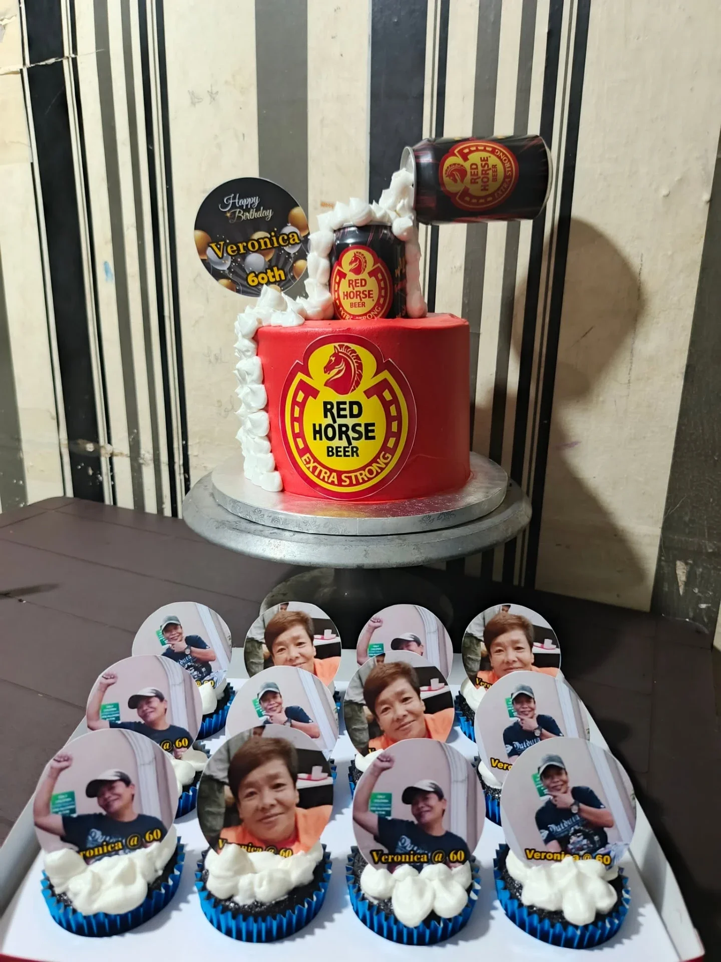Pouring Can Cake & Photo Cupcakes