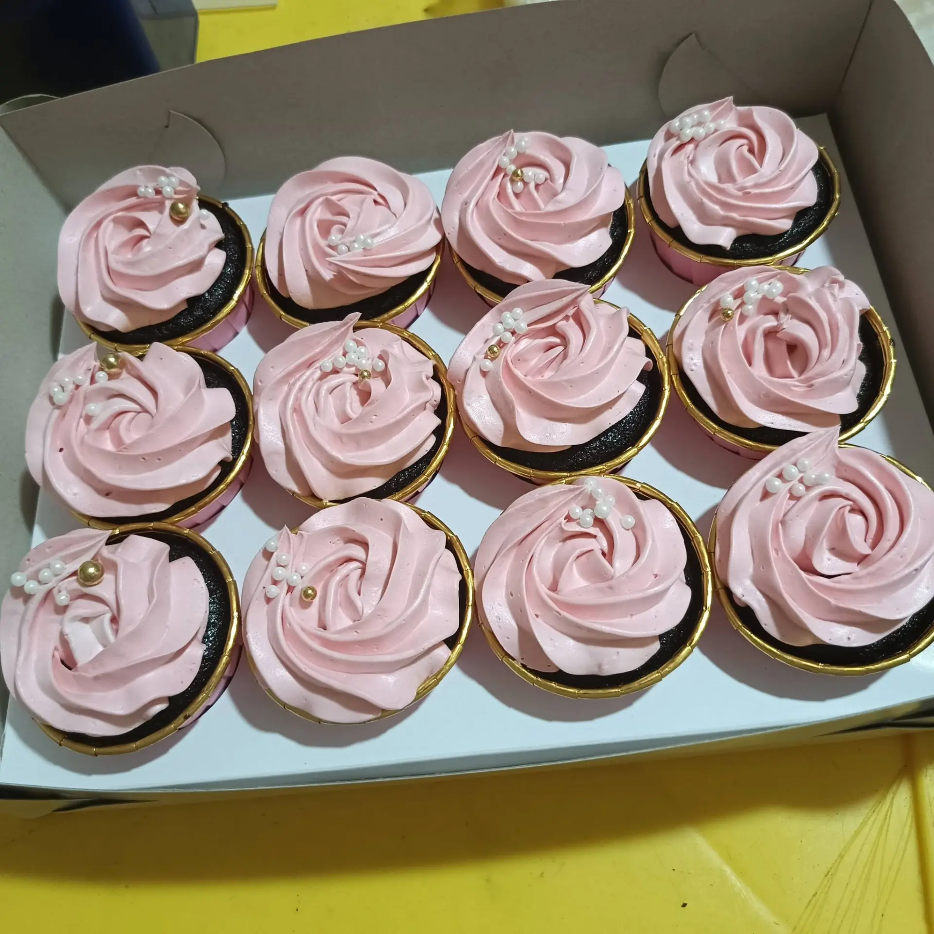 Pink Rosette Cupcakes