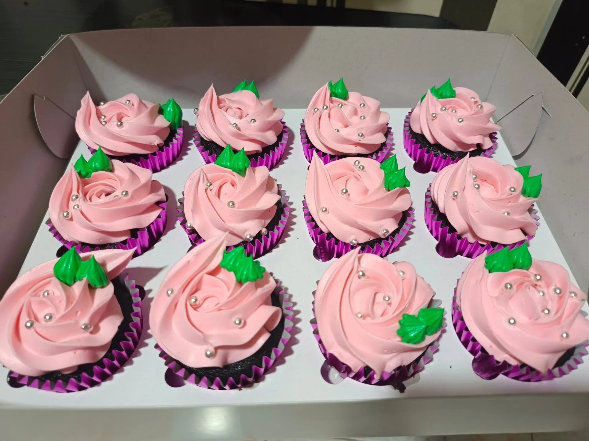 Pink Rose Cupcakes