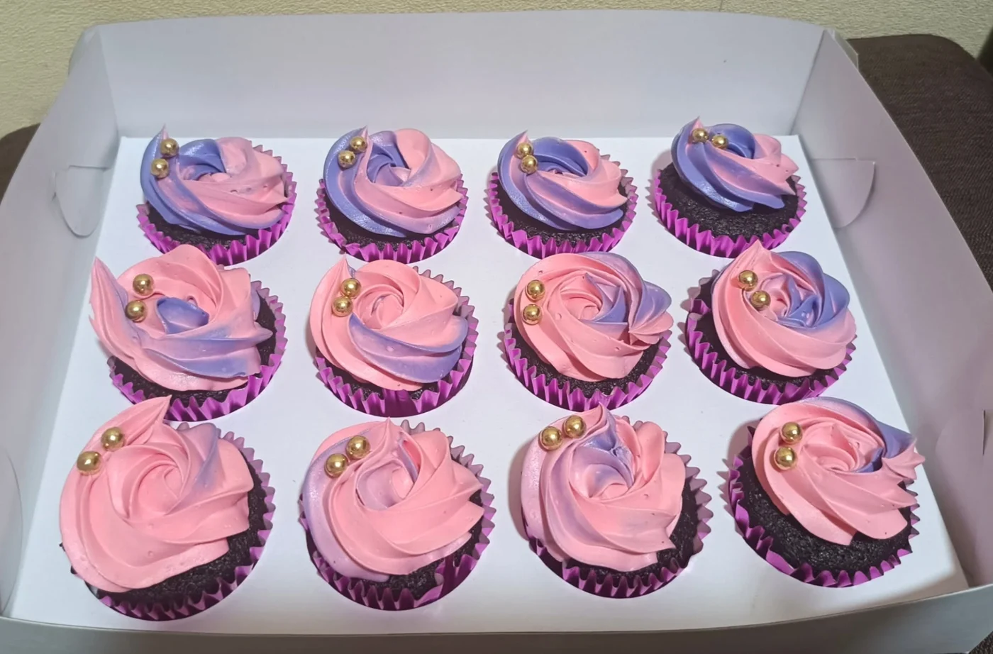 Pink & Lilac Swirl Cupcakes